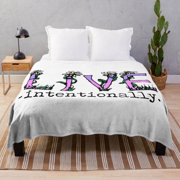 Item preview, LIVE intentionally - purposely - LIVE out loud - inspirational motivational daisy garden art PURPLE designed and sold by originalsusie.