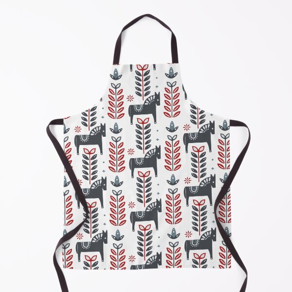 Item preview, Scandinavian minimalist traditional Christmas horse pattern designed and sold by PG Illustration.