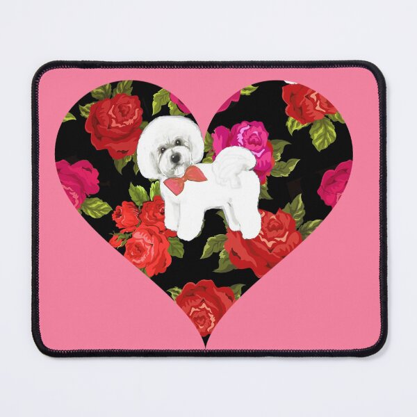 Artikelvorschau, Bichon Frise Rote Rose, Rosa Rose Blumen entworfen und verkauft von MagentaRose.