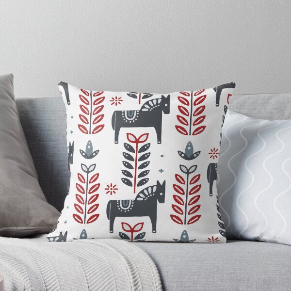 Item preview, Scandinavian minimalist traditional Christmas horse pattern designed and sold by PG Illustration.
