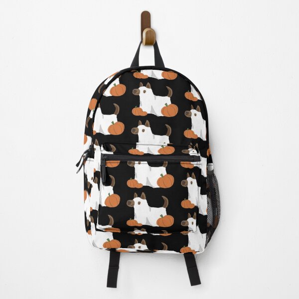 Item preview, German Shepherd Ghost with Pumpkins! (Side) designed and sold by PenguinApproved.