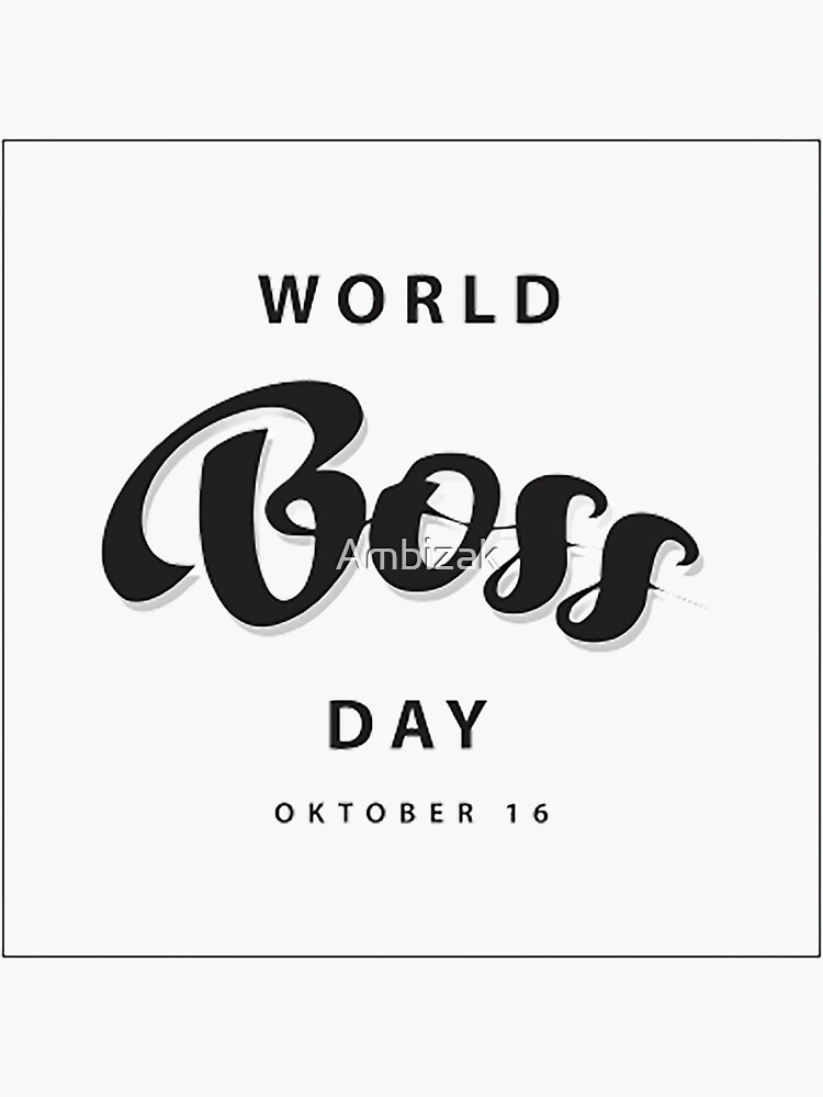 "world boss day october 16" Sticker for Sale by Redbubble