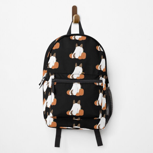 Item preview, Sitting German Shepherd Ghost with Pumpkins! (Back) designed and sold by PenguinApproved.