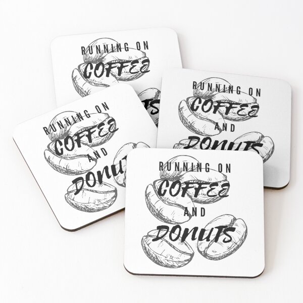 Item preview, Running On Coffee And Donuts Funny Saying Beans Background designed and sold by LuckyKermit.