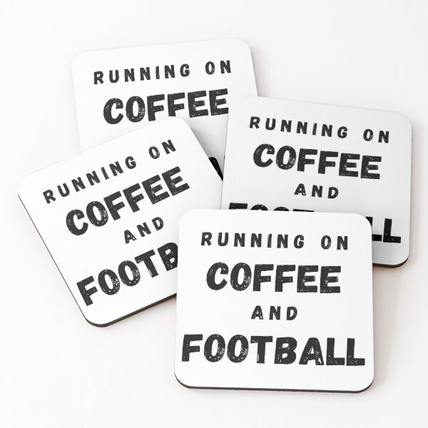 Item preview, Running On Coffee And Football Funny Saying designed and sold by LuckyKermit.