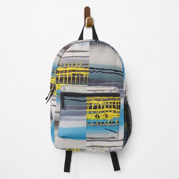 Item preview, Blue sky, beach, straps, abstract pattern, yellow lines designed and sold by NessArtByEwa.