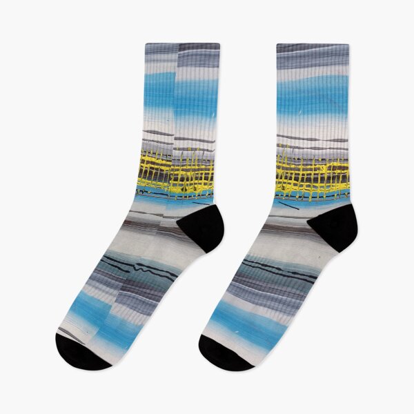 Item preview, Blue sky, beach, straps, abstract pattern, yellow lines designed and sold by NessArtByEwa.