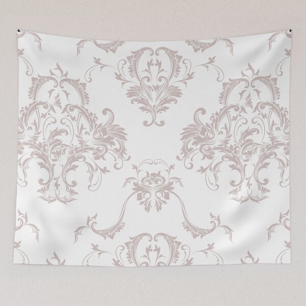 Aperçu de l'œuvre Pastel Pink and White Damask Baroque Pattern Pairs PPG 2022 Popular Color Just Gorgeous PPG1047-3 - Colour Trends - Shade - Hue créée et vendue par ColorOfTheYears.