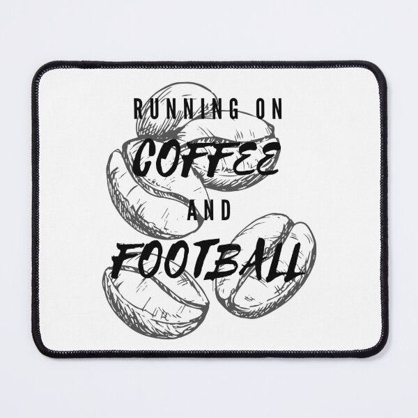 Item preview, Running On Coffee And Football Funny Saying Beans Background designed and sold by LuckyKermit.