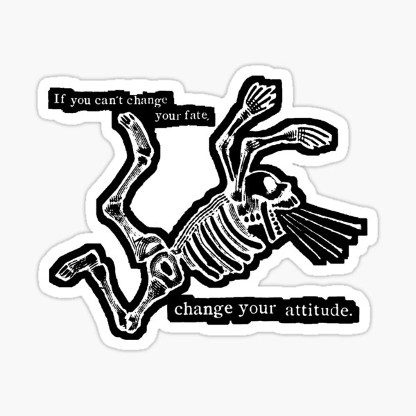 If you can't change your fate, change your attitude. Words to live by! Sticker