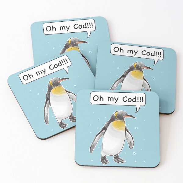 Item preview, Oh my cod, funny king penguin cod fish pun designed and sold by weilertsen.