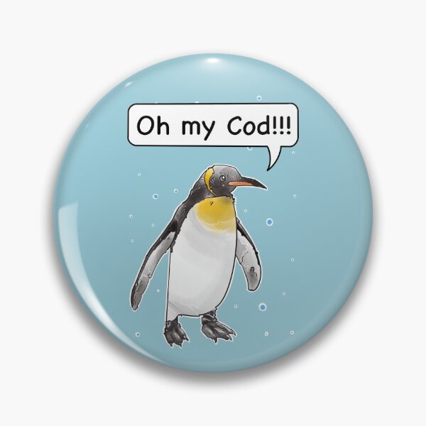 Item preview, Oh my cod, funny king penguin cod fish pun designed and sold by weilertsen.