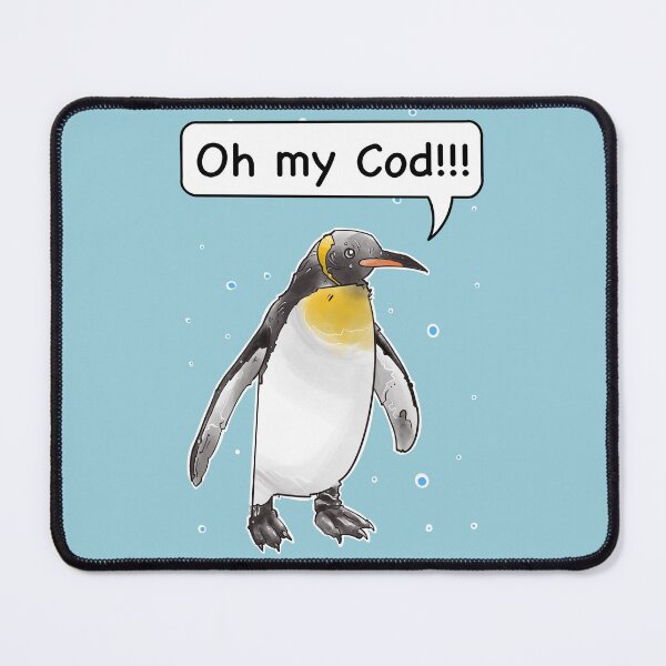 Item preview, Oh my cod, funny king penguin cod fish pun designed and sold by weilertsen.
