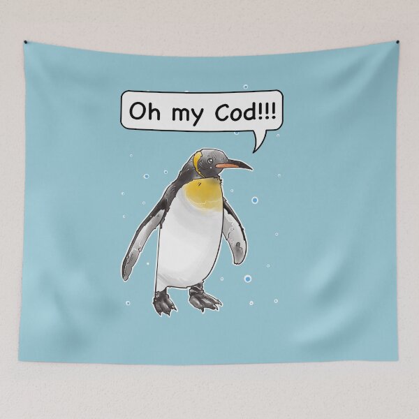 Item preview, Oh my cod, funny king penguin cod fish pun designed and sold by weilertsen.