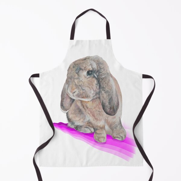 Item preview, Stunning French lop bunny painting on a digital pink rainbow wave designed and sold by Studio Fluffle.