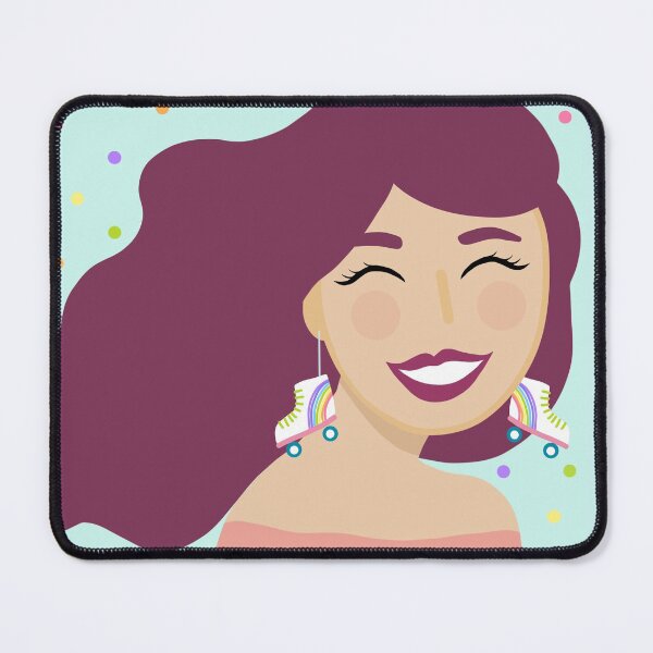 Item preview, Happy girl with cool earrings designed and sold by ArteAnnie.