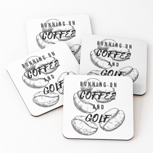 Item preview, Running On Coffee And Golf Funny Saying Beans Background designed and sold by LuckyKermit.