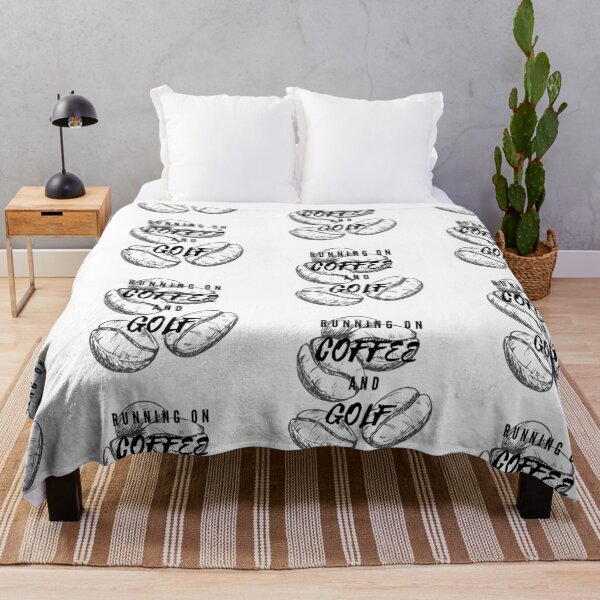 Item preview, Running On Coffee And Golf Funny Saying Beans Background designed and sold by LuckyKermit.