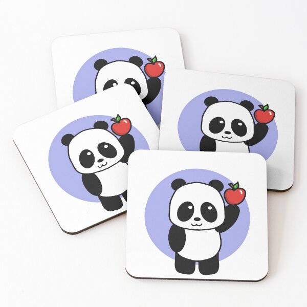 Item preview, Cute Panda with a Bright Red Apple - 1000Pandas by Amanda Roos designed and sold by Amanda Roos.