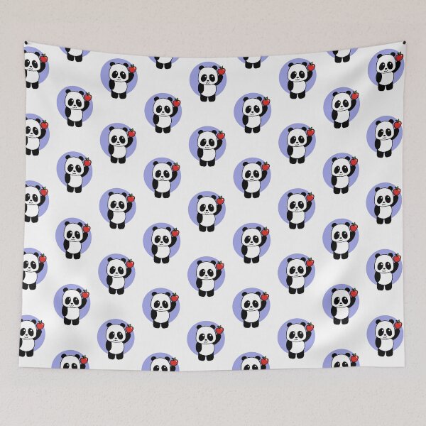 Item preview, Cute Panda with a Bright Red Apple - 1000Pandas by Amanda Roos designed and sold by Amanda Roos.