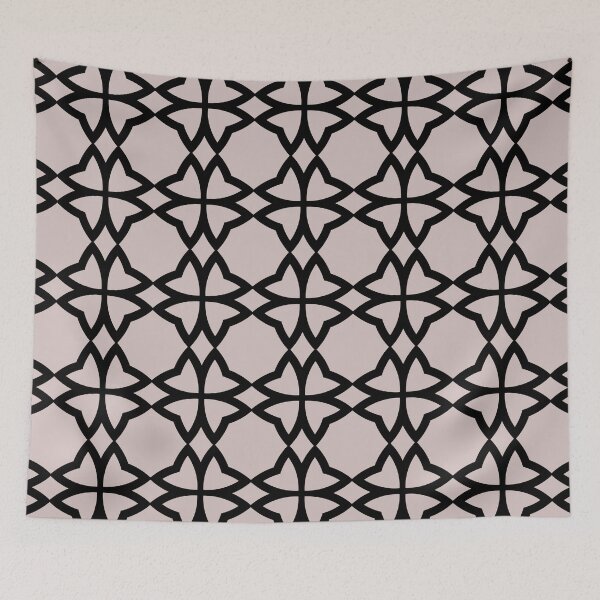 Aperçu de l'œuvre Pastel Pink and Black Minimal Flower Pattern Pairs PPG 2022 Popular Color Just Gorgeous PPG1047-3 - Colour Trends - Shade - Hue créée et vendue par ColorOfTheYears.