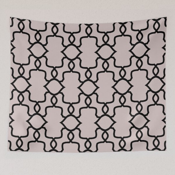 Aperçu de l'œuvre Pastel Pink and Black Ornamental Shape Pattern 4 Pairs PPG 2022 Popular Color Just Gorgeous PPG1047-3 - Colour Trends - Shade - Hue créée et vendue par ColorOfTheYears.