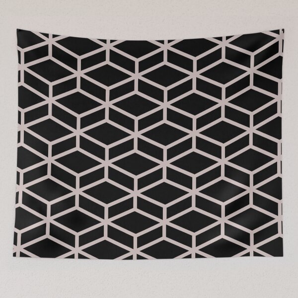 Aperçu de l'œuvre Pastel Pink and Black Tessellation Line Pattern 8 Pairs PPG 2022 Popular Color Just Gorgeous PPG1047-3 - Colour Trends - Shade - Hue créée et vendue par ColorOfTheYears.