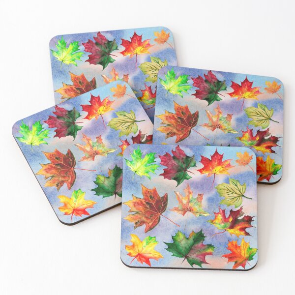 Item preview, Falling Autumn Leaves trendy bright,vibrant watercolor pattern designed and sold by cutecrazytshirt.