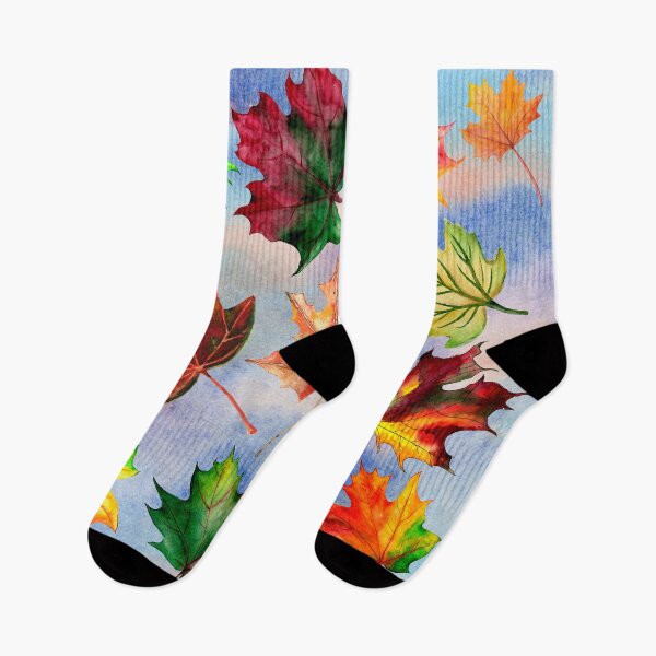 Item preview, Falling Autumn Leaves trendy bright,vibrant watercolor pattern designed and sold by cutecrazytshirt.