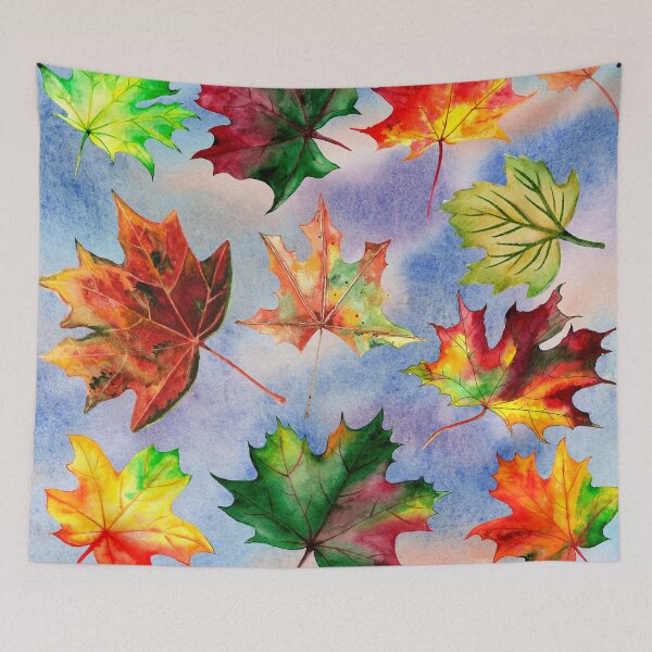 Item preview, Falling Autumn Leaves trendy bright,vibrant watercolor pattern designed and sold by cutecrazytshirt.