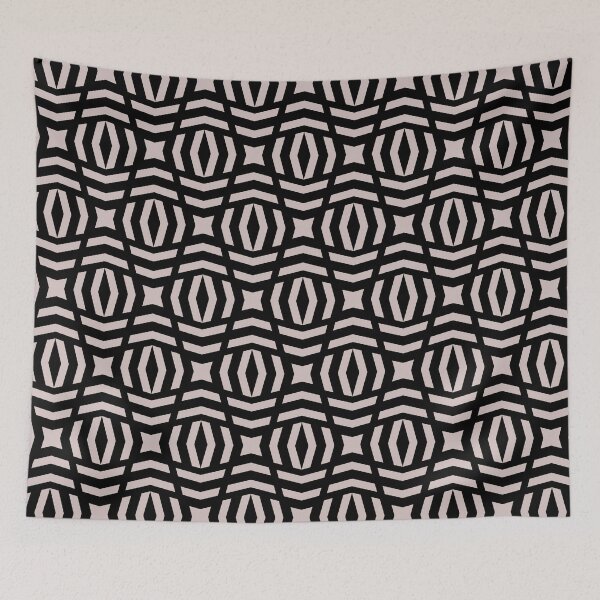 Aperçu de l'œuvre Pastel Pink and Black Tessellation Line Pattern 26 Pairs PPG 2022 Popular Color Just Gorgeous PPG1047-3 - Colour Trends - Shade - Hue créée et vendue par ColorOfTheYears.