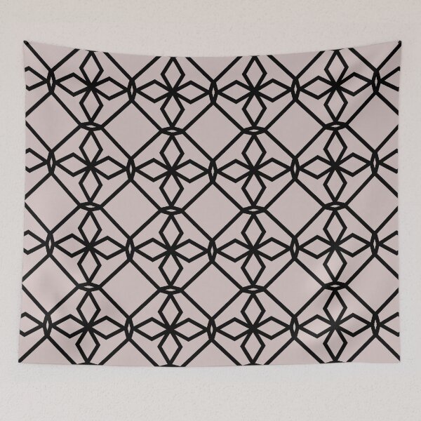 Aperçu de l'œuvre Pastel Pink and Black Tessellation Line Pattern 34 Pairs PPG 2022 Popular Color Just Gorgeous PPG1047-3 - Colour Trends - Shade - Hue créée et vendue par ColorOfTheYears.