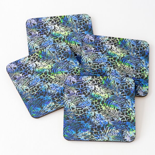 Item preview, Colorful Blue Abstract Animal Print Ethnic Tribal African Inspired Pattern designed and sold by BlackArt Cafe.