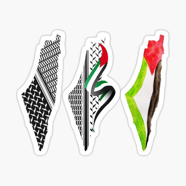 100 Pièces Autocollants Palestine, Free Palestine Sticker Pour Ordinateur Portable Guitare Vélo Multicolore