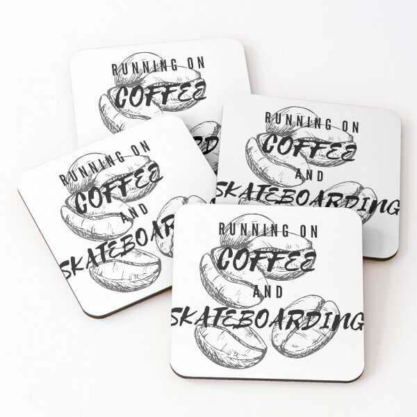 Item preview, Running On Coffee And Skateboarding Funny Saying Beans Background designed and sold by LuckyKermit.