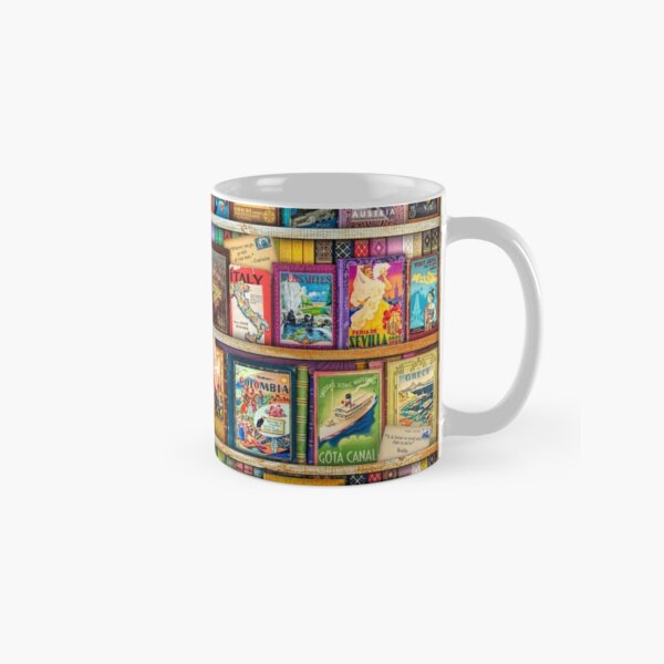 Travel Guide Book Shelf Classic Mug