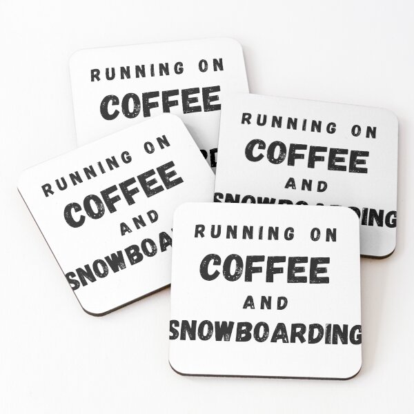 Item preview, Running On Coffee And Snowboarding Funny Saying designed and sold by LuckyKermit.