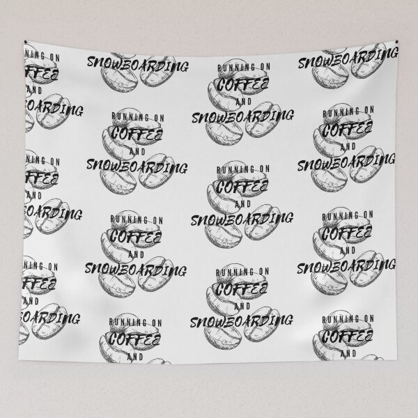 Item preview, Running On Coffee And Snowboarding Funny Saying Beans Background designed and sold by LuckyKermit.