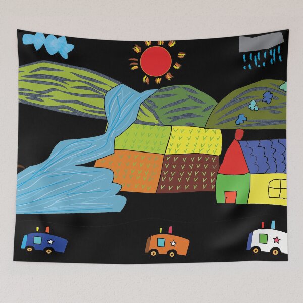 Item preview, Country Home Mountain River Rice Field designed and sold by Anuchartl.