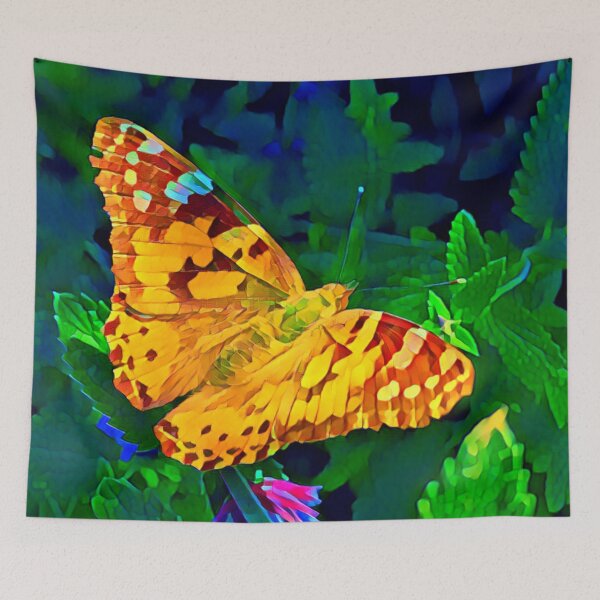 Item preview, Vibrant Butterfly on Lush Foliage Art designed and sold by DonneeCreations.