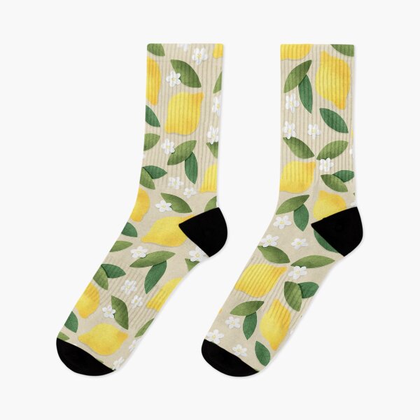Item preview, Cute lemons pattern with white flowers and green leaves.  designed and sold by helga-wigandt.