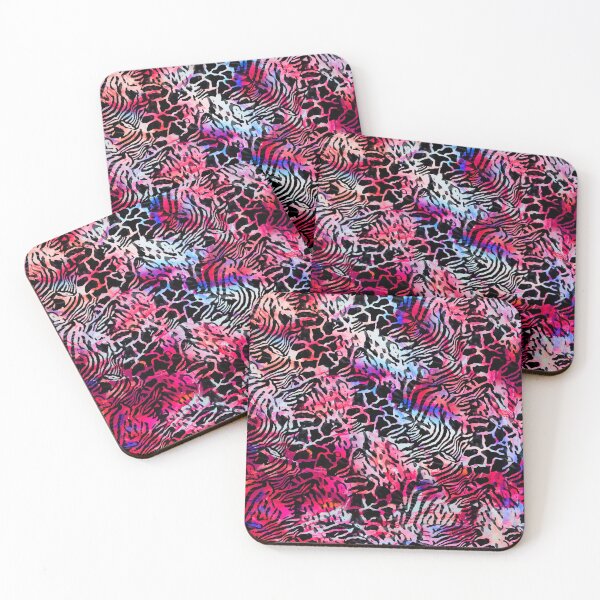 Item preview, Colorful Pink Abstract Animal Print Ethnic Tribal African Inspired Textile Art  designed and sold by BlackArt Cafe.