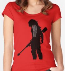 winter soldier silhouette Women's Fitted Scoop T-Shirt