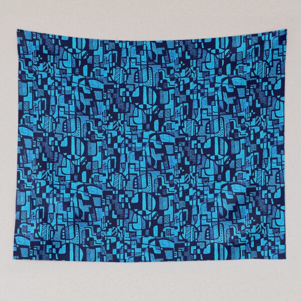 Item preview, African Abstract Art Pattern Design- "Ndalu" -  Blue designed and sold by Tony Cisse.