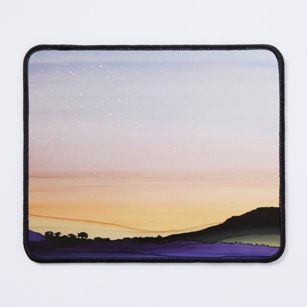 Item preview, Abstract landscape - evening at the lake - alcohol ink  designed and sold by ApArtPaintings.