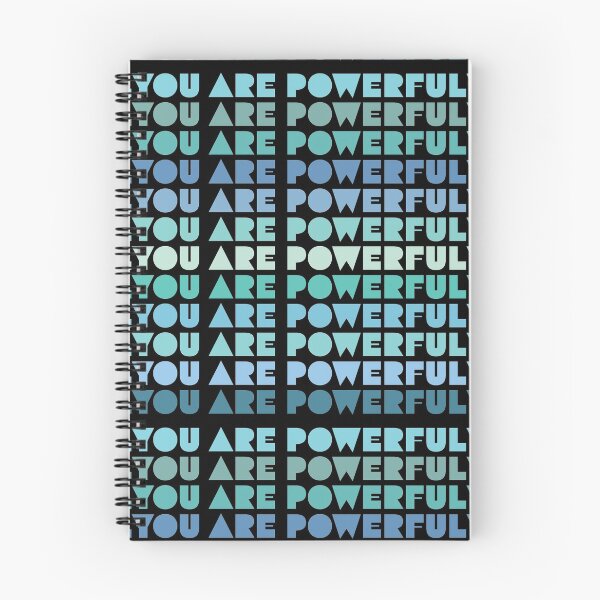 Item preview, You Are Powerful Positive Message in Shades of Blue and Green designed and sold by TheMurphyGirl.