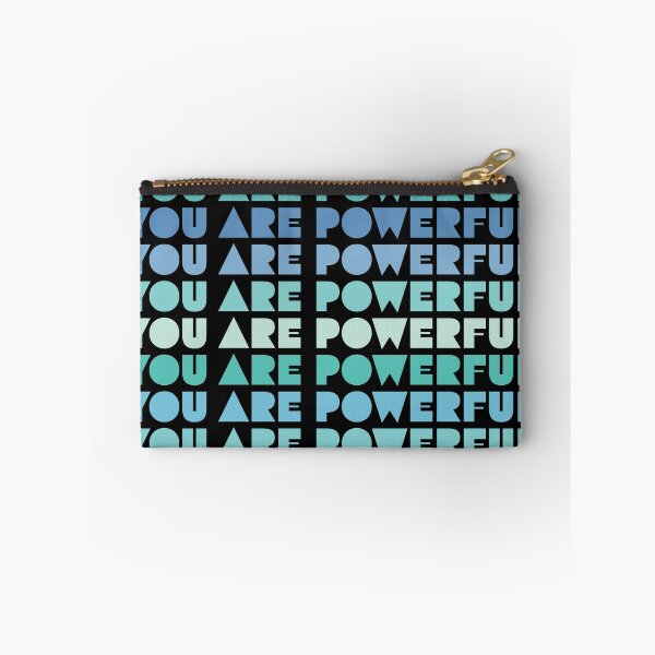 Item preview, You Are Powerful Positive Message in Shades of Blue and Green designed and sold by TheMurphyGirl.