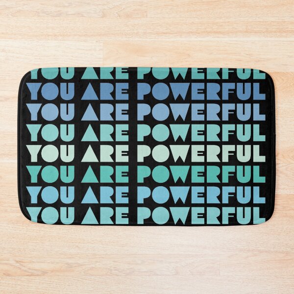 Item preview, You Are Powerful Positive Message in Shades of Blue and Green designed and sold by TheMurphyGirl.