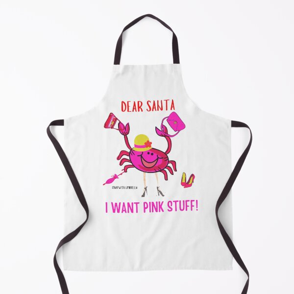 Item preview, CUTE FUNNY CARTOON FUCHSIA RED PINK “CRAB WITH UMBRELLA” CHRISTMAS/I WANT PINK STUFF! designed and sold by EllieMonroe.