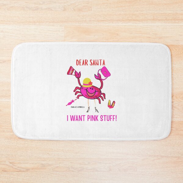 Item preview,  CUTE FUNNY CARTOON FUCHSIA  RED PINK “CRAB WITH UMBRELLA” CHRISTMAS/I WANT PINK STUFF! designed and sold by EllieMonroe.